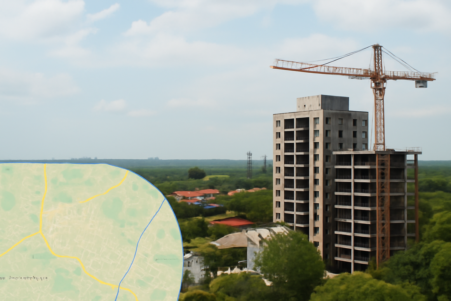 Imagem de imóveis na planta no bairro Vila Nova em Joinville, com construção moderna e potencial de valorização.